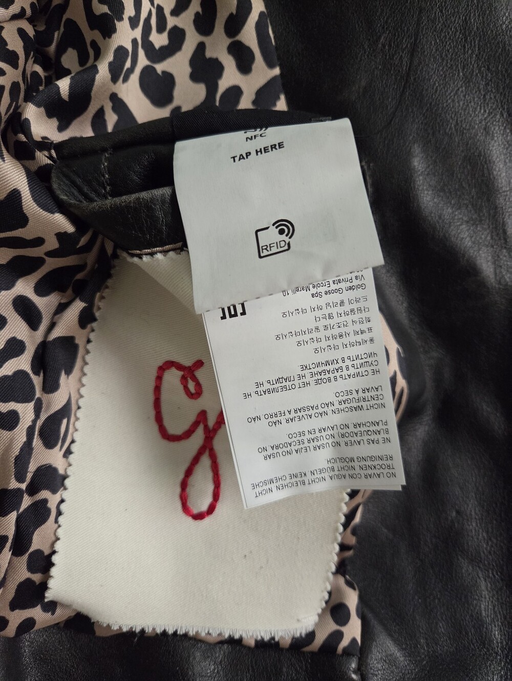 New Golden Goose Distressed Women's Black Leather Biker Jacket Size S Size 38 - Picture 8 of 9